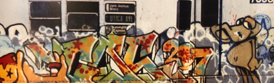 Graffiti Writing on a Train