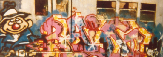 Graffiti Writing on a Train