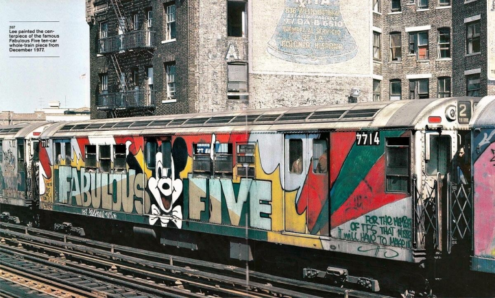 Graffiti Writing on a Train